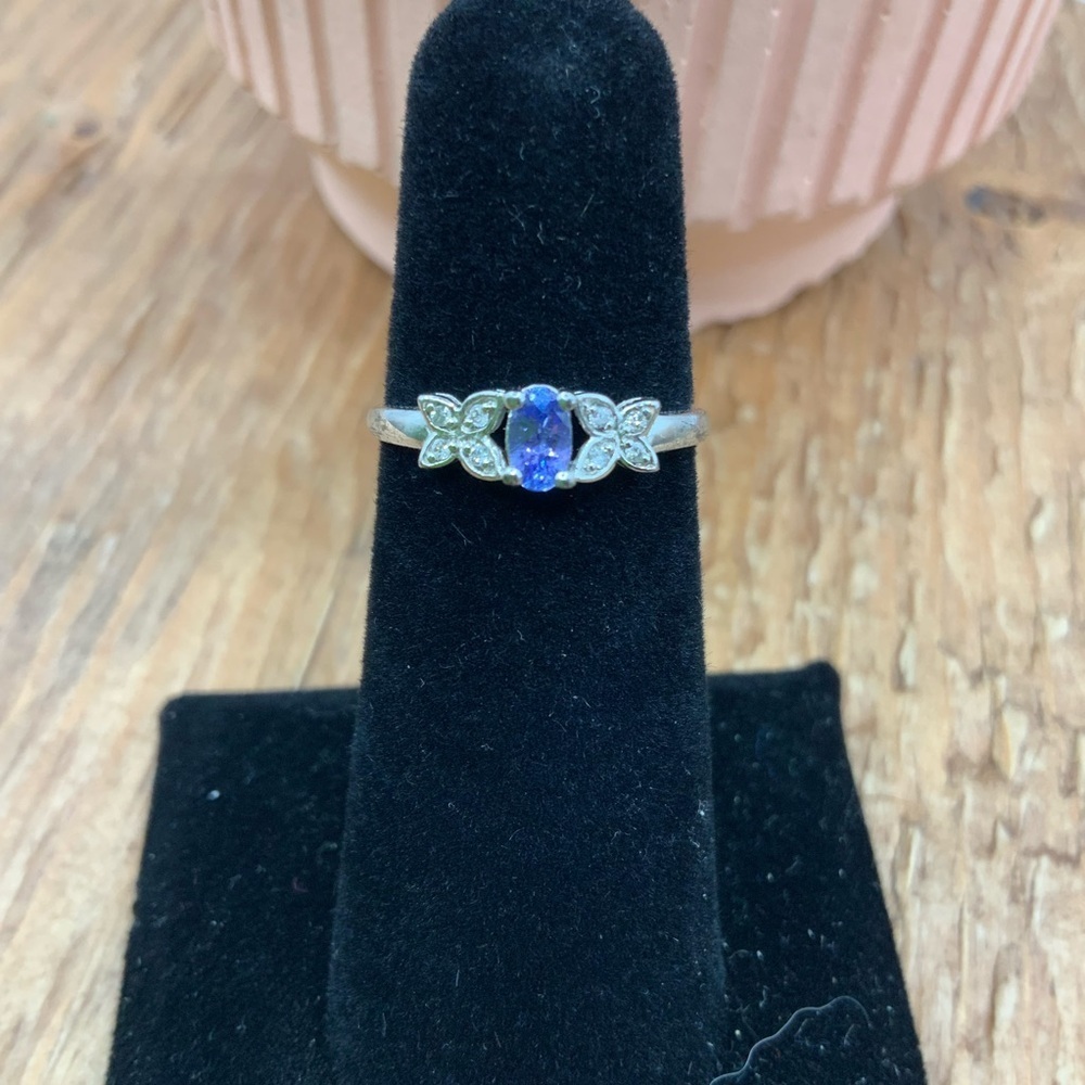 925 Simulated Tanzanite Oval Cut Butterflies Size 6.5